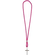 MercyRobes Fuchsia Clergy Cord With Silver Cross