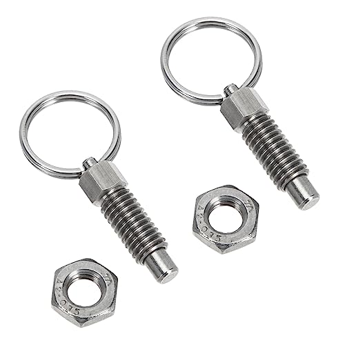 Veemoon 2pcs Stainless Steel Spring Locking Pin Spring Steel Plunger Latch Pulls Plunger for Industrial Use