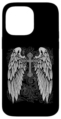 Grunge Wings Angel On Back Cross y2k 2000s Goth Emo Harajuku �X�}�z�P�[�X iPhone 14 Pro Max �p