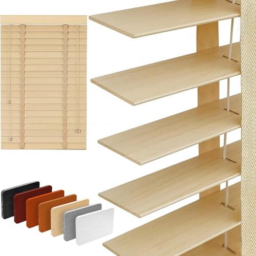Persianas de madera de 2 pulgadas para ventanas de interior: persianas y persianas opacas de madera maciza, persianas horizontales de privacidad para el hogar, dormitorio, baño, sala de estar