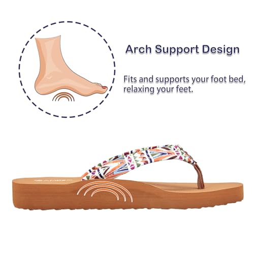 Ampeo Women's Arch Support Flip Flops Comfortable Casual Summer Beach Thong Sandals