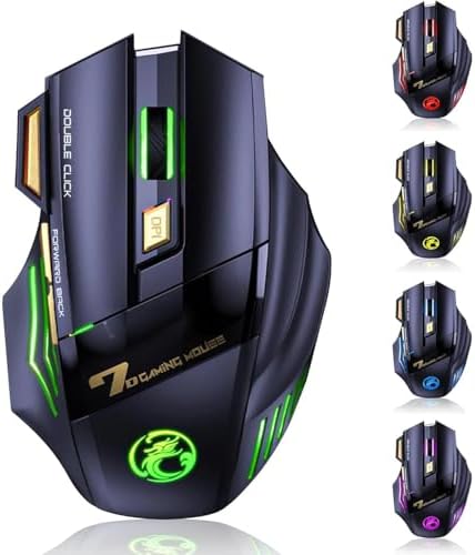 iMCE GWX7 Kablosuz Şarjlı RGB Gaming Mouse Sessiz Tık Oyun Faresi 3200DPI 7 Tuş - Görsel 5