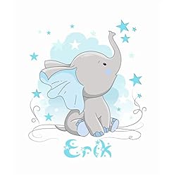Estores Infantiles Originales Estor Infantil para niños de Elefante. Estor enrrollable translucido habitación niño. Estores Infantiles Personalizados con nombre. Estores Translucidos Habitación infantil niños (120x170)