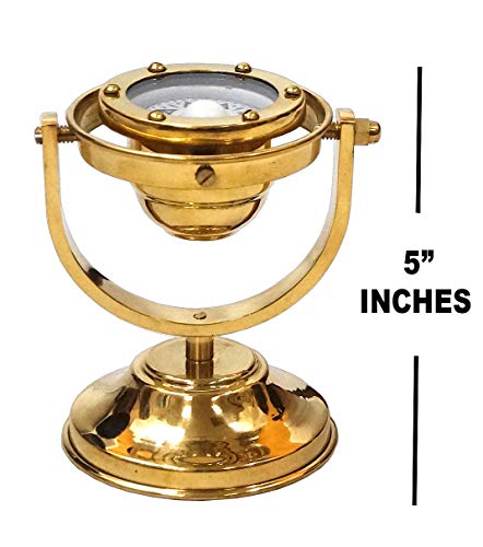 Brújula de latón con soporte de 5 pulgadas miniatura 4