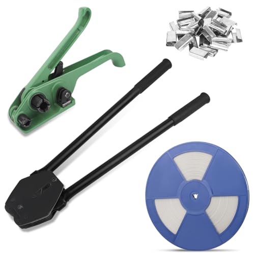 Yqlbgprj DBJ01 Banding Strapping Kit,Pallet Strapping Kit,Poly Strapping Tensioner,Banding Tool,Include4000 Inch Pp Band,118 Metal Sealing Buckles And Sealing Tools cover