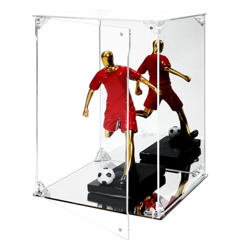 EOMMOE フィギュアケース【マグネット扉仕様】【UVカット】コレクション ディスプレイケース アクリル ボックス コレクションケース 台座･背面ミラー 幅25×奥行25×高さ30cm