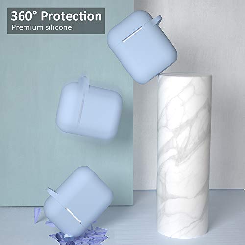 Airpods Case, Full Protective Silicone Airpods Accessories Cover Compatible With Apple Airpods 1&2 Wireless And Wired Charging Case(Front Led Visible),Denim Blue #TOP2