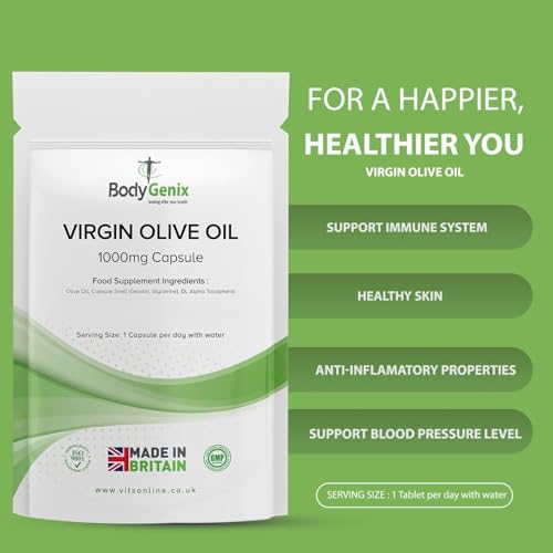 Bodygenix Virgin Olive Oil Capsules - 1000mg Omega 3,6 Antioxidant Formula Heart Bone Health Weight Management Support Natural Supplement - Suitable for Vegetarians - Image 5