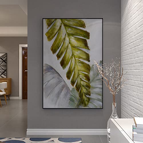 Peinture à l'huile de plantes tropicales art mural abstrait moderne sur toile