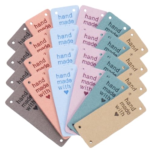TEHAUX 30 piezas Etiquetas de Microfibra para Coser Ropa con Etiquetas Coloridas para Handmade para Jeans Bolsos y Manualidades DIY