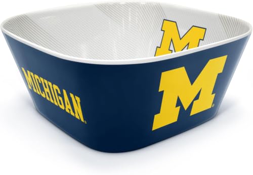Image of YouTheFan NCAA Michigan Wolverines Officially-Licensed Large Party Bowl-100% Melamine,Dishwasher Safe,BPA Free-Holds Large Bag of Chips-Sleek Design-Perfect for Game Day or Any Day (Pack of 6)