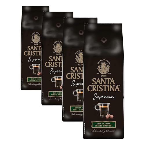 SANTA CRISTINA Café Suprema Grano Natural 500g (Paquete de 4)
