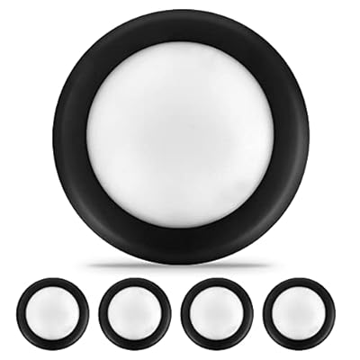 ECOELER 4Pack Flush Mount Dimmable LED Disk Light, 16.5W,1000Lm, 3000K Warm White, Black Trim, ETL & FCC Approve LED Ceiling Light Suitable for Wet Locations