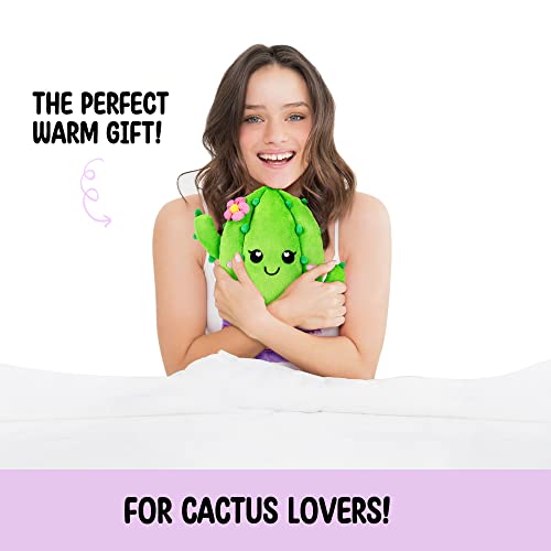 Image of Cactus Microwavable Unscented Heating Pad for Women and Kids- Cute Soft Cozy Pillow Plush Heatable Warm Stuffed Animals - Kawaii Hot and Cold Plushie Food Toy - Cactus Gifts for Girls and Boys
