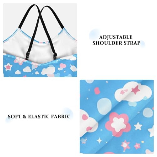 KLL Cute Cute Girls 1-Piece Swimsuits Beach Swimming Suits with Adjustable Straps Quick Dry3