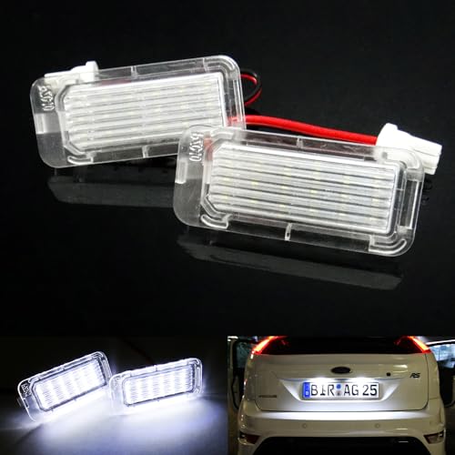 RZG 2x LED Licence Number Plate Light White Canbus For EcoSport Fiesta Focus Galaxy C-Max Kuga Mondeo Transit Tourneo XF XJ