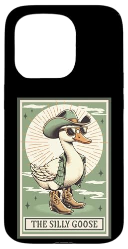 Tarjeta The Silly Goose Retro Country Western Cowboy Carcasa para iPhone 15 Pro