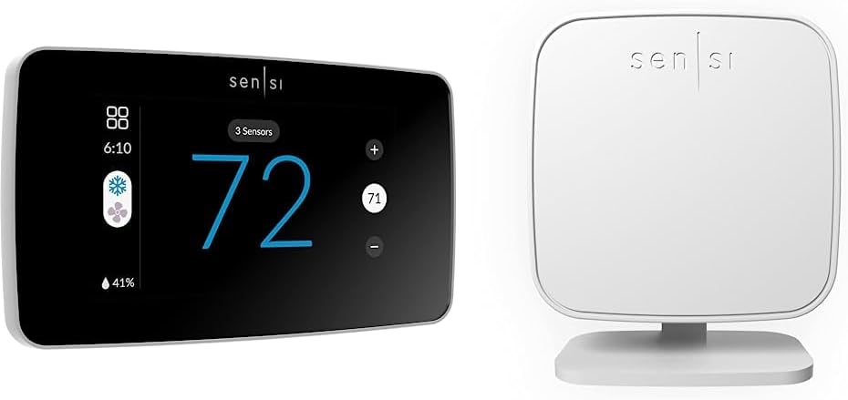 Sensi Touch 2 Smart Thermostat- White Beveled Edge & Sensi Room Sensor New 2023!