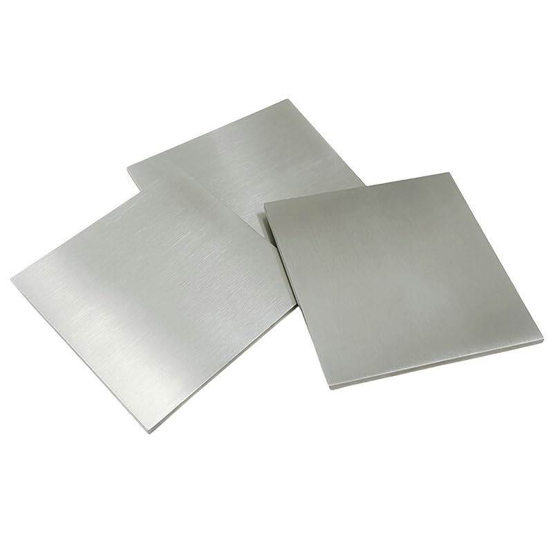 1 Piece 304 Stainless Steel Plate Thickness 0.3-5MM Square Sheet Plates Flat Brushed Metal Polished Board Laser Cutting Sheet (5.0X100X100MM)
