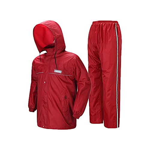 XFSHKJS Vestito da pioggia impermeabile per le donne (giacca da pioggia e tuta pantaloni) cappotto antivento leggero con cappuccio - Awear per sport, campeggio, escursionismo, all'aperto (Size : XL)