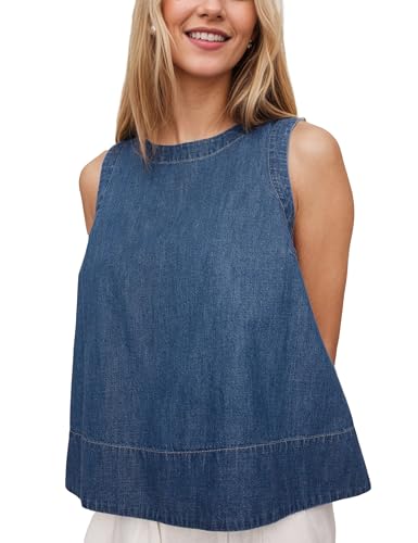 Xiaoxuemeng Womens Denim Top Y2K Sleeveless Jean Tank Tops for