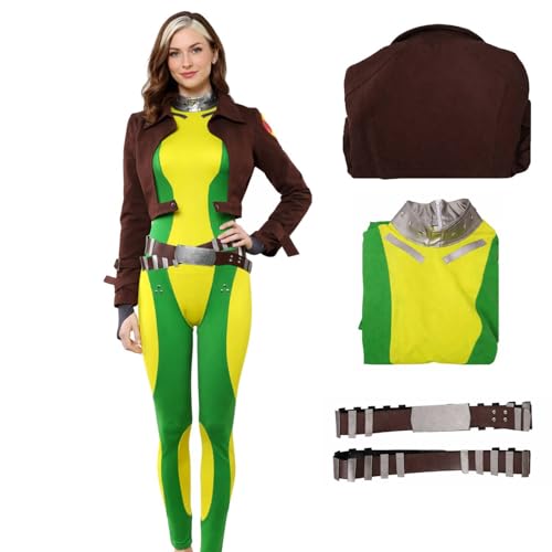 Haocloth Rogue Cosplay Costume Jumpsuit Adult Women Full Set Bodysuits for Halloween Party Outfits XX-Large