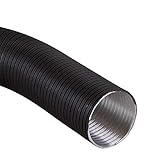flexibel einsetzbares Rohr Ø 125 mm Alu-Flexrohr Schwarz 150 cm