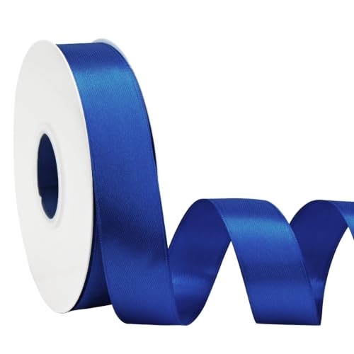 Simplegoal Double Face Navy Blue Satin Ribbon 1 Inch X 50 Yards Polyester Navy Blue Ribbons for Gift Wrapping Fabric Ribbon for Crafts Flower Bouquet Sewing Arts Wedding Party Decoration