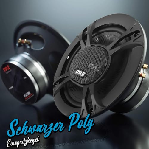 Pyle 2-Wege Lautsprecher Auto 10cm (4\) – Autolautsprecher 240W, Auto Boxen 4 Ω Impedanz, 1/2\ Neodym Hochtöner, 4,6cm (1,81\) Einbautiefe, ASV Spule, Poly Injection Membran – Einbaulautsprecher Paar