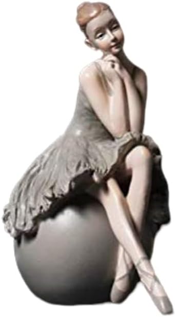 PINK FOREST Ballerina Girl Figurines Ballet Dancer Statue Art Sculpture Figure Resin Home Decoration Desk Ornament, Statuette for Your Desk/Bookshelf/Dinning Table (Blue)