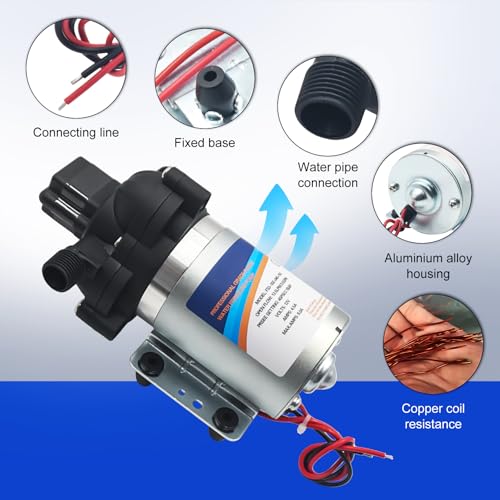 Image of 2088-554-144 2088-403-144 RV Water Pump12v Diaphragm pump 3.5 Gallons Per Minute 45 Psi 1 /2MNPT Connection Water Delivery Pump for RV or Marine