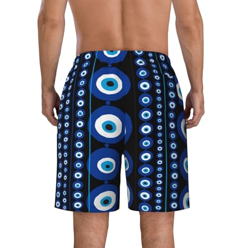 Blue Greek Evil Eye Amulet Nazar Men's Beach Shorts Summer Swim Trunks Quick Dry Casual Swim Beach Shorts4
