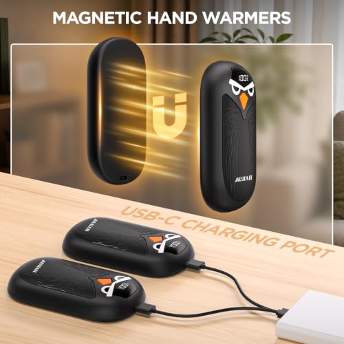 Hand Warmers Rechargeable 2 Pack with LED Display, 4 Heat Settings & Fast Heating, Portable Electric Hand Warmers for Camping Hunting Commuting, Valentine's Gifts for Men Women - image 5