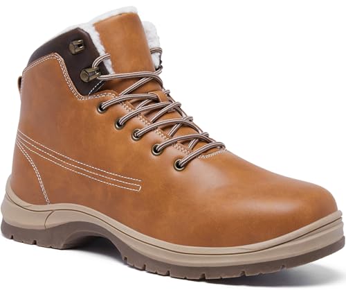 Mens Snow Boots Waterproof Winter Warm Fur Lined Shoes Non-Slip Insulated Outdoor Hiking Boot