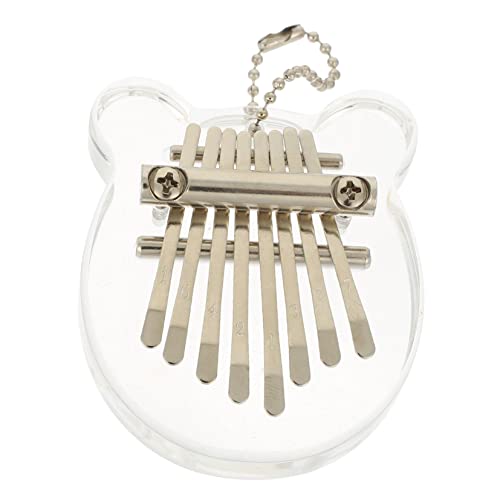 ERINGOGO Clear Keys Thumb Piano Cartoon Bear Shape Lightweight Musical Instrument for Home Use Present for Adults
