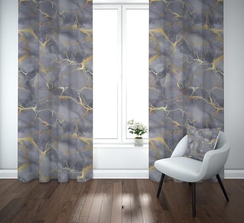 Masters House Biancheria per la Casa Lot de 6 coussins de chaise 40 x 40 cm en microfibre effet marbre gris doré fabriqué en Italie – Lacets hypoallergéniques Impression HD – Lavables sans repassage – vue 5