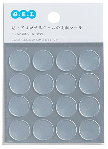 G・E・L ウォールシール 貼ってはがせる ジェルの両面シール 丸型 直径2cm クリア GRTM001