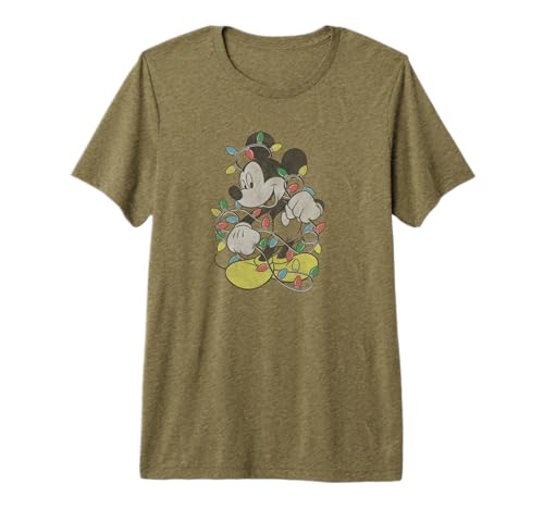 T-shirt Premium Mickey Disney Lumineux pour les Fêtes de Noël