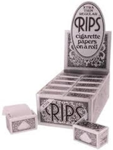 RIPS XTRA THIN REGULAR PAPER CIGARETTE PAPERS ROLLS(BLACK SILVER) - 3 ROLLS BY TRENDZ