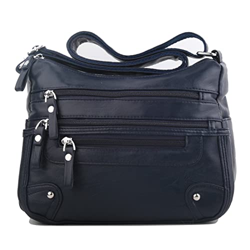 Image of ELDA 10 Pockets Crossbody Purses for Women Medium Pocketbooks Lightweight Ladies Satchel Bag Multi Pocket Shoulder Handbag