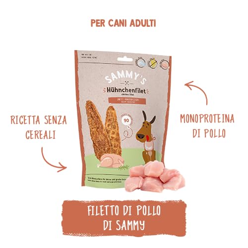Sammy´s Hühnchenfilet | Fleischige Snacks für Hunde | Getreidefrei | Single Animal Protein | ohne Zucker | ohne Farb- und Aromastoffe | 1 x 190 g