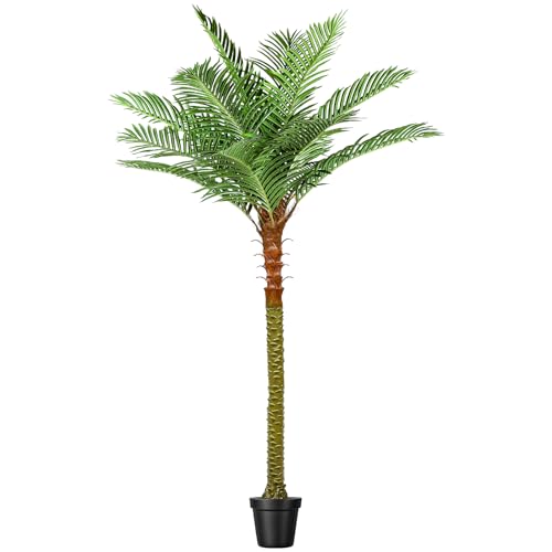Jocoevol Fake Palm Tree, 8ft Artificial Phoenix Palm Tree Tall Tropical Tree with Adjustable Leaves...