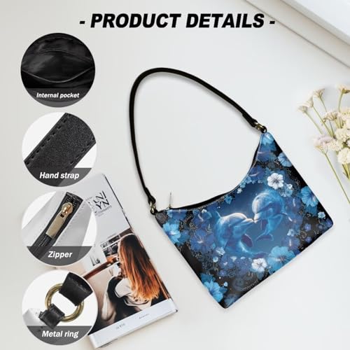 Image of Handbag for Women Leather Underam Shoulder Bag with Zipper Fashion Work Purse Waterproof Travel Wallet
