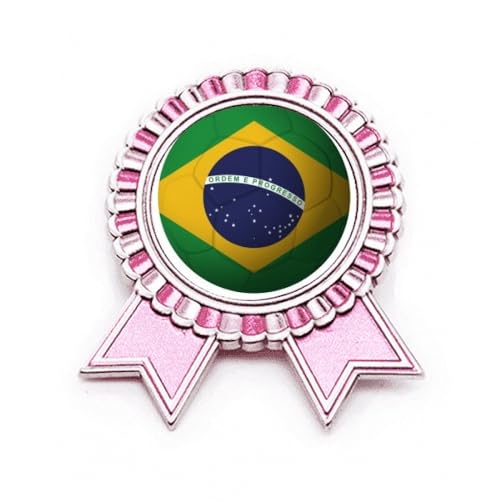 Broche drapeau Brésil football médaille award pour supporter et collectionneur