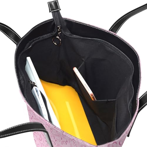 Sac à main de luxe imperméable en polyuréthane à ruban rose - 5