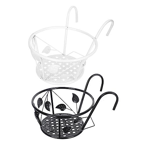 BESPORTBLE 2 Piezas Soporte de Flores de Hierro macetas de plantador Interior alimentador Jardinera Pared Jardinera de Pared Cesta de Maceta Colgante de Hierro Estante para macetas Verdes