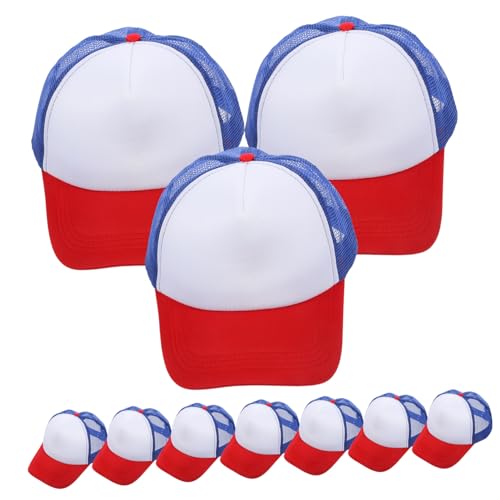 Gorras de béisbol de malla lisa para sublimación Alipis pack de 10 unidades unisex de poliéster