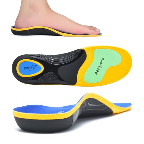 GemChve Plantillas Fascitis Plantar,Arco Pie Aplicable para Pies Planos,Dolor en Los Pies Aplicable a Zapatillas Deportivas y Calzado de Seguridad Yellow 45-47 EU