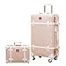 urecity Koffer Trolley Handgepäck Hartschale, Kofferset 2 Teilig, Reisekoffer Set mit 4 Rollen, Modischen Design Lederkoffer, Damenkoffer mit Nummernschloss (26"(66cm 49 Liter), Elegantes Rosa)