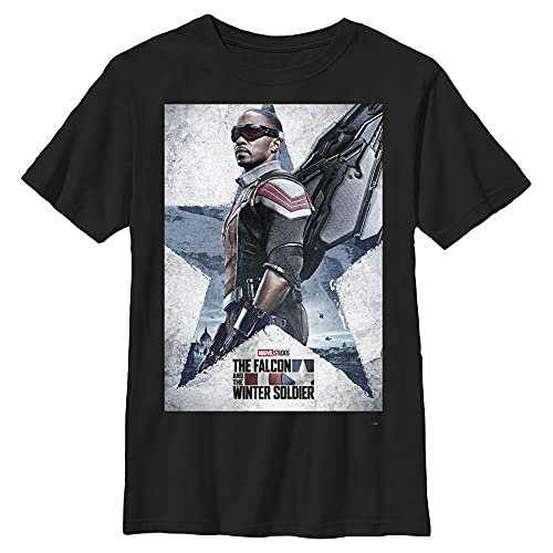 T-shirt Winter Soldier Falcon Marvel premium en coton noir